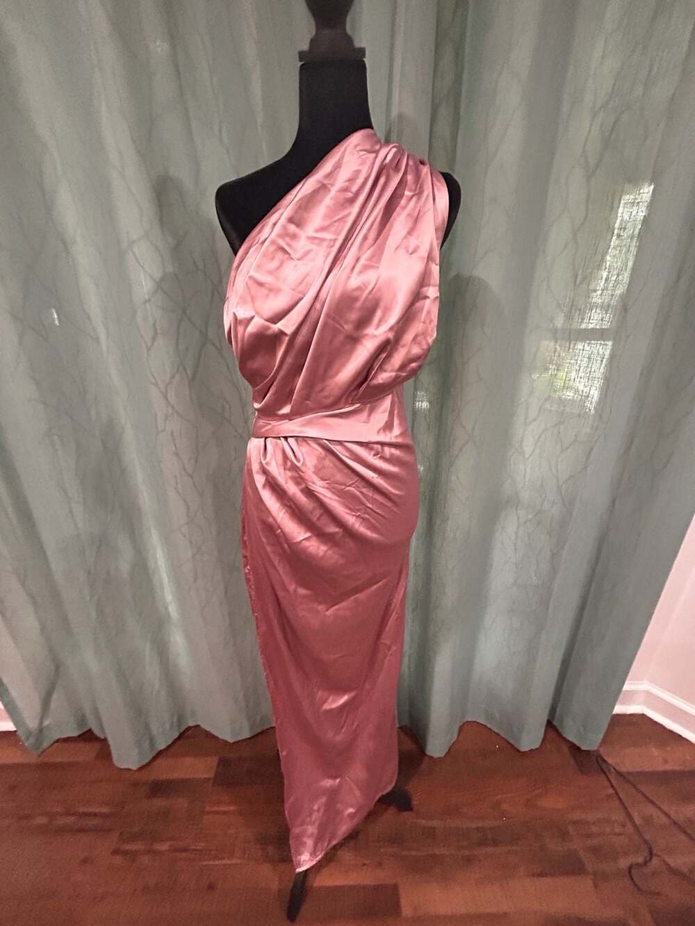 NWT Petal and Pup Nadia One Shoulder Maxi Dress in Dusty Rose